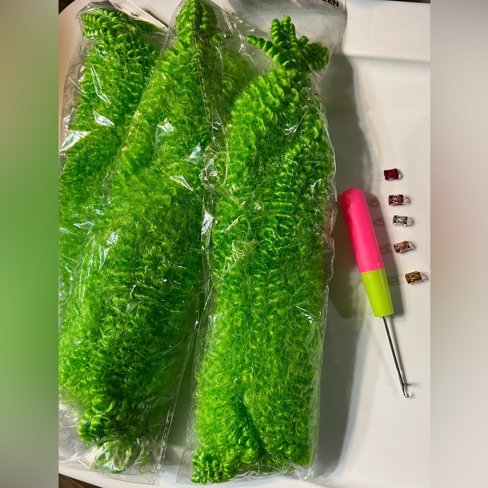 Green Springy Afro Twist Hair